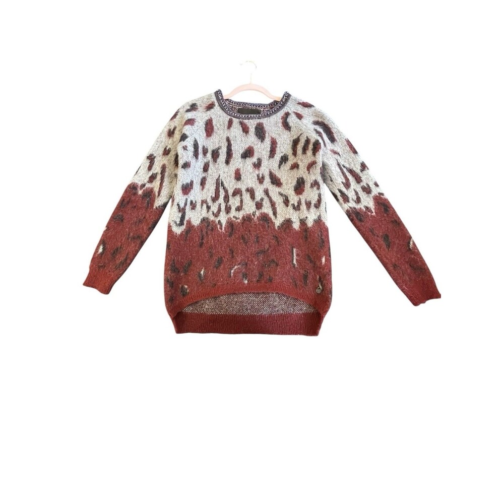Maison Scotch Biker Jumper Sweater Mohair Wool Women Size P/XS